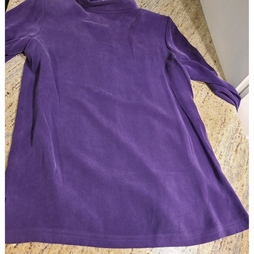 New! Vtg DRESS BARN Sz 8 Purple Silk 3 Piece Blouse, Tank & Pant Set Pleated - Picture 14 of 16